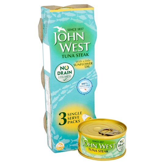 John West Limited No Drain Tuna Steaks In Oil 3X60g Tesco Groceries