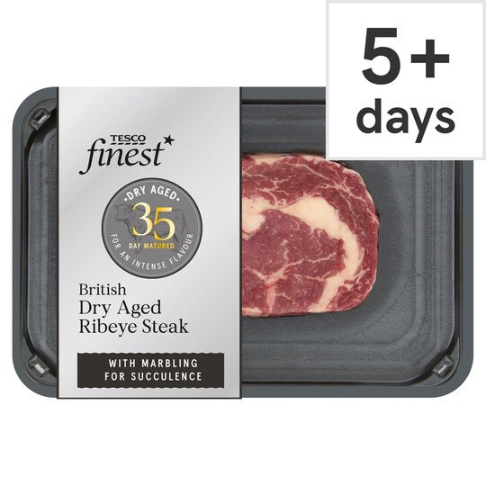 Tesco Finest 35 Day Salt Dry Aberdeen Angus Ribeye Steak Tesco Groceries