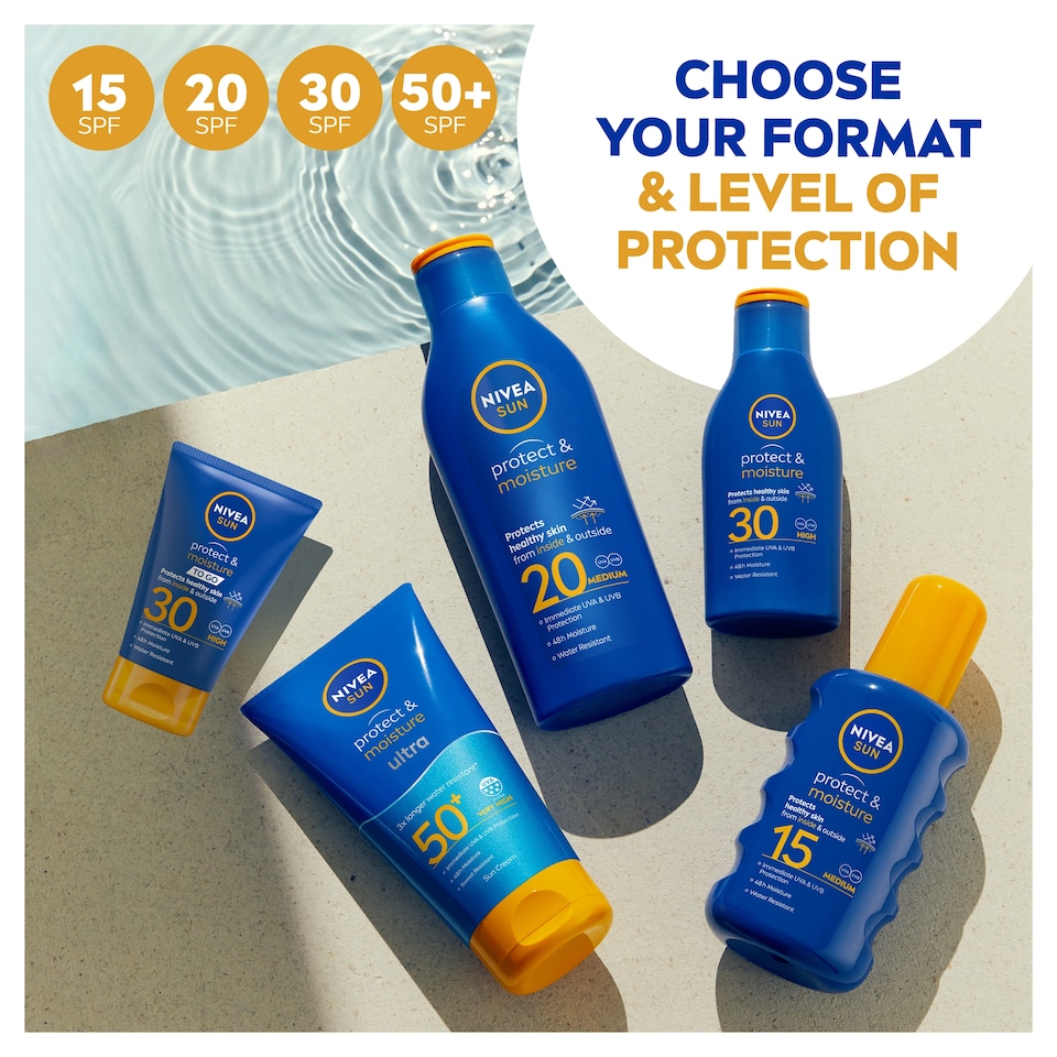 image 1 of NIVEA SUN Protect & Moisture Sun Lotion SPF50+ 200ml