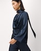 image 2 of F&F Satin Draped Blouse in Navy