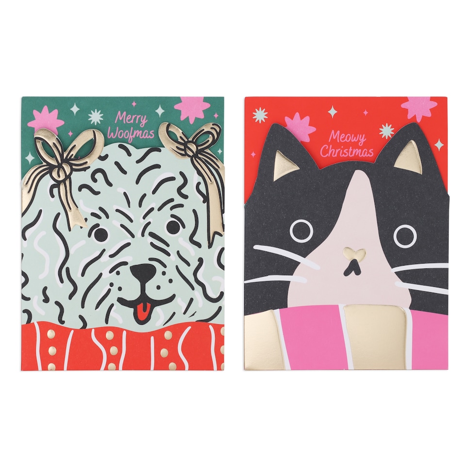 image 1 of Paperchase Cats Christmas Cards 6 Pack