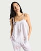 image 1 of F&F Pure Cotton Embroidered Sun Pyjama Camisole Top in Cream