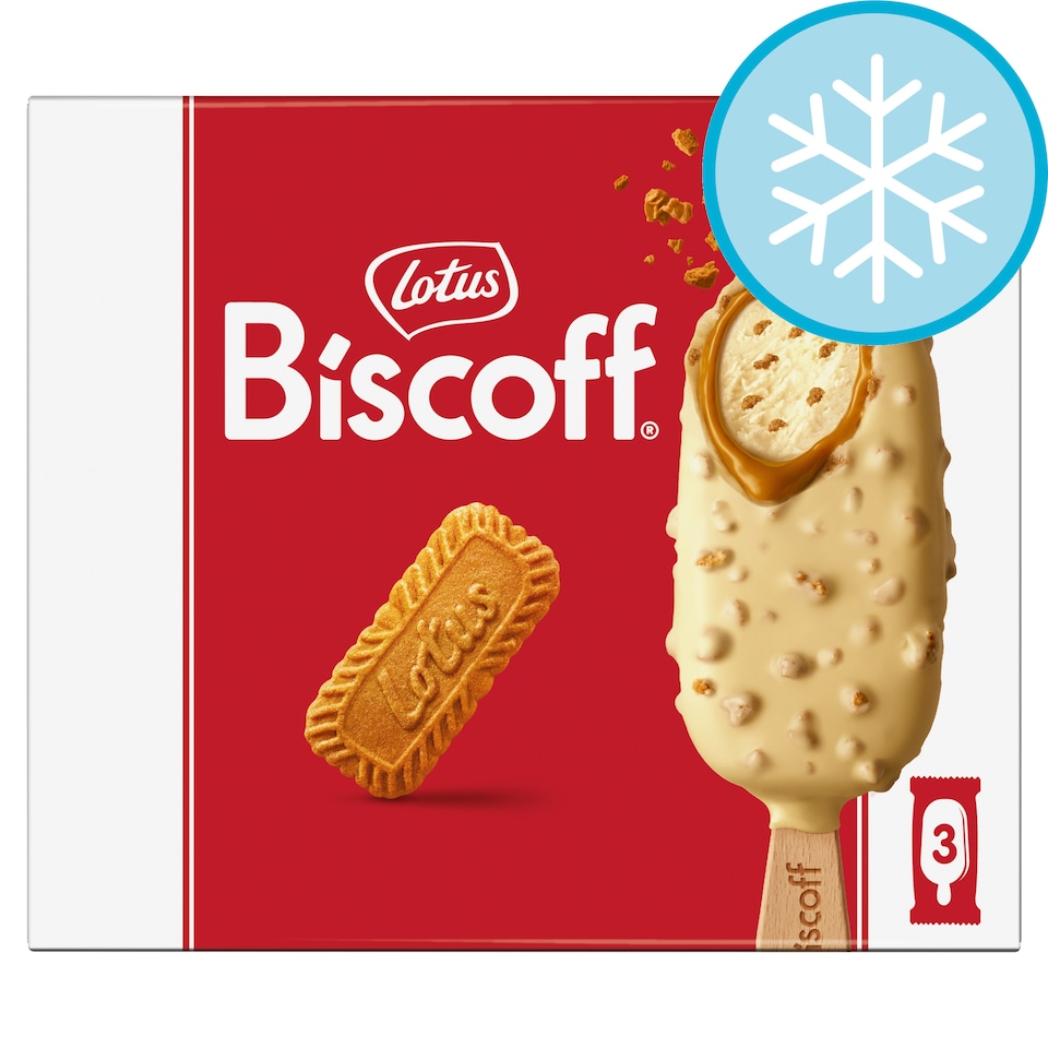 Lotus Biscoff White Chocolate Ice Cream Sticks 3X90ml