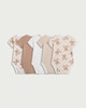 image 2 of F&F Baby 5-Pack Pure Cotton Bear Printed Bodysuits in Neutral