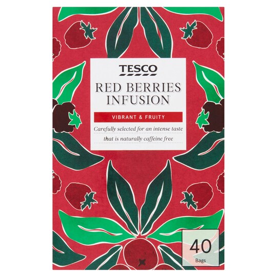 Tesco Red Berries 40 Tea Bags 120G Tesco Groceries