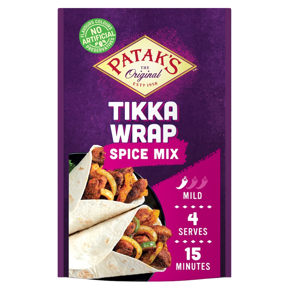 image 1 of Patak's Tikka Wrap Spice Mix 25g.
