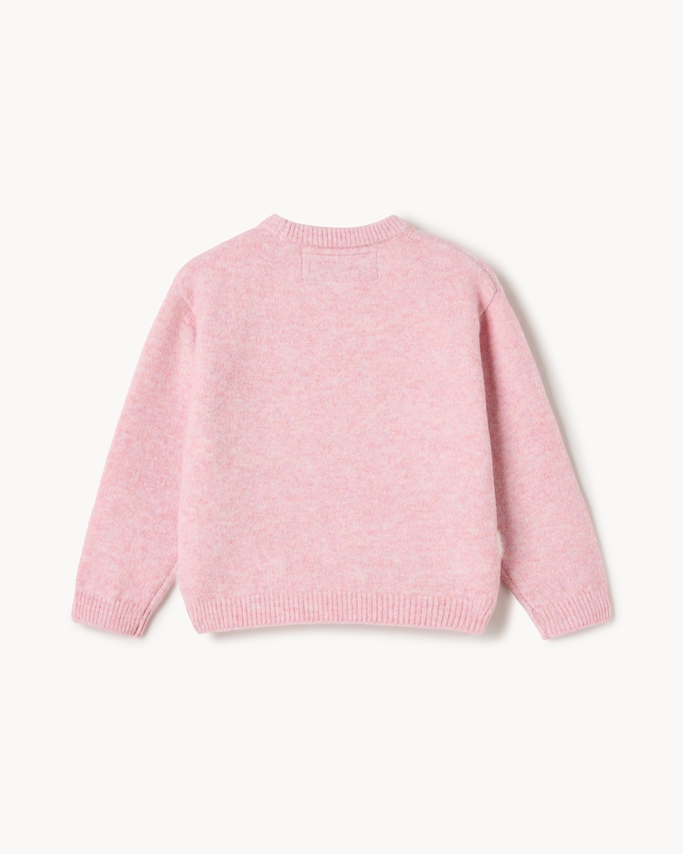 image 1 of Christmas Girls Sequin Gingerbread Jumper in Pink