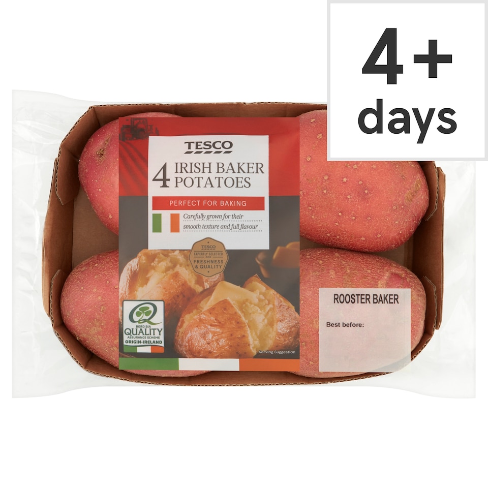 image 1 of Tesco 4 Pack Baker Potatoes 750G