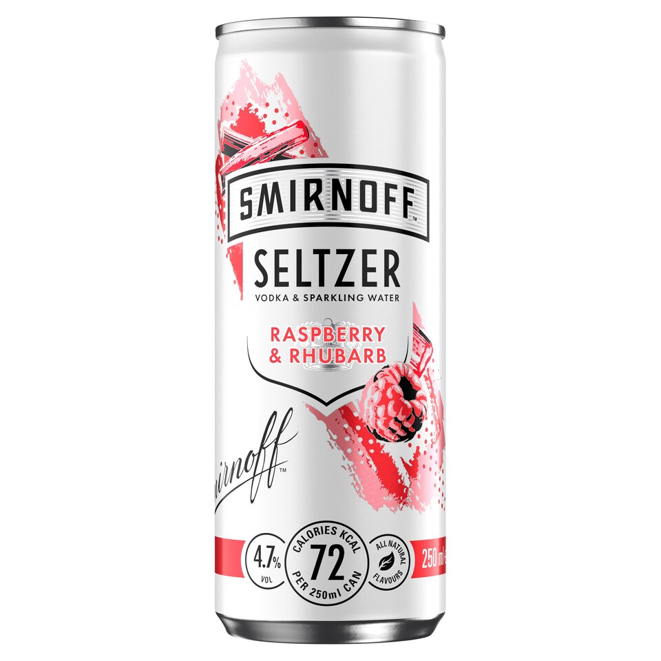 Smirnoff Seltzer Raspberry And Rhubarb 250Ml
