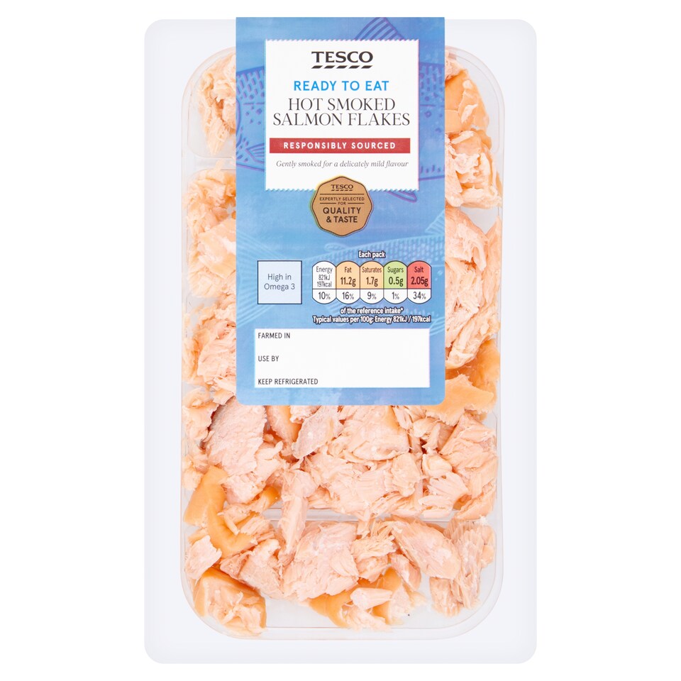 Tesco Ready to Eat Hot Smoked Salmon Flakes 100g