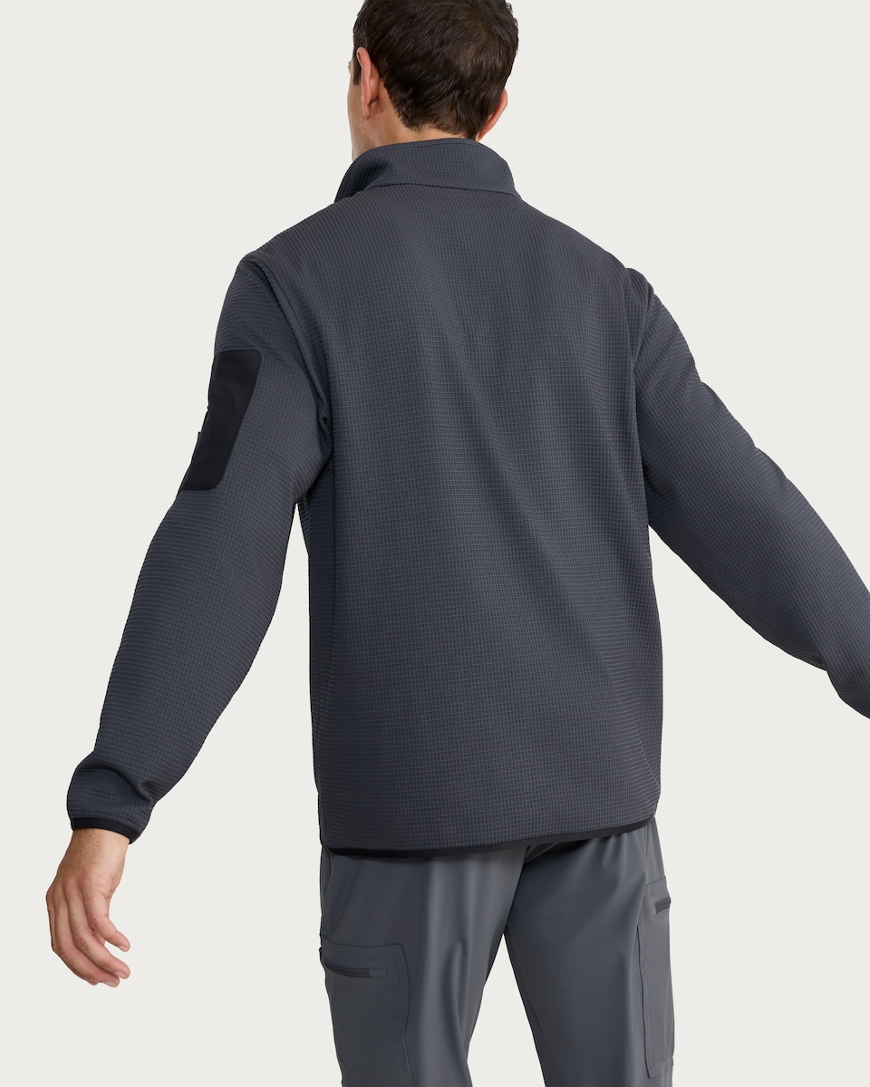image 1 of F&F Active TECHSPORT Regular Fit Half Zip Sweatshirt in Grey