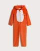 image 2 of Zog Zip Up Hooded Onesie in Orange