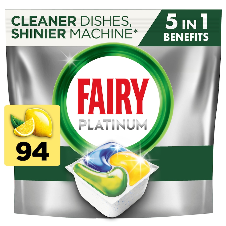 image 1 of Fairy Platinum All In One Lemon 94 Dishwasher Tablets 1401G