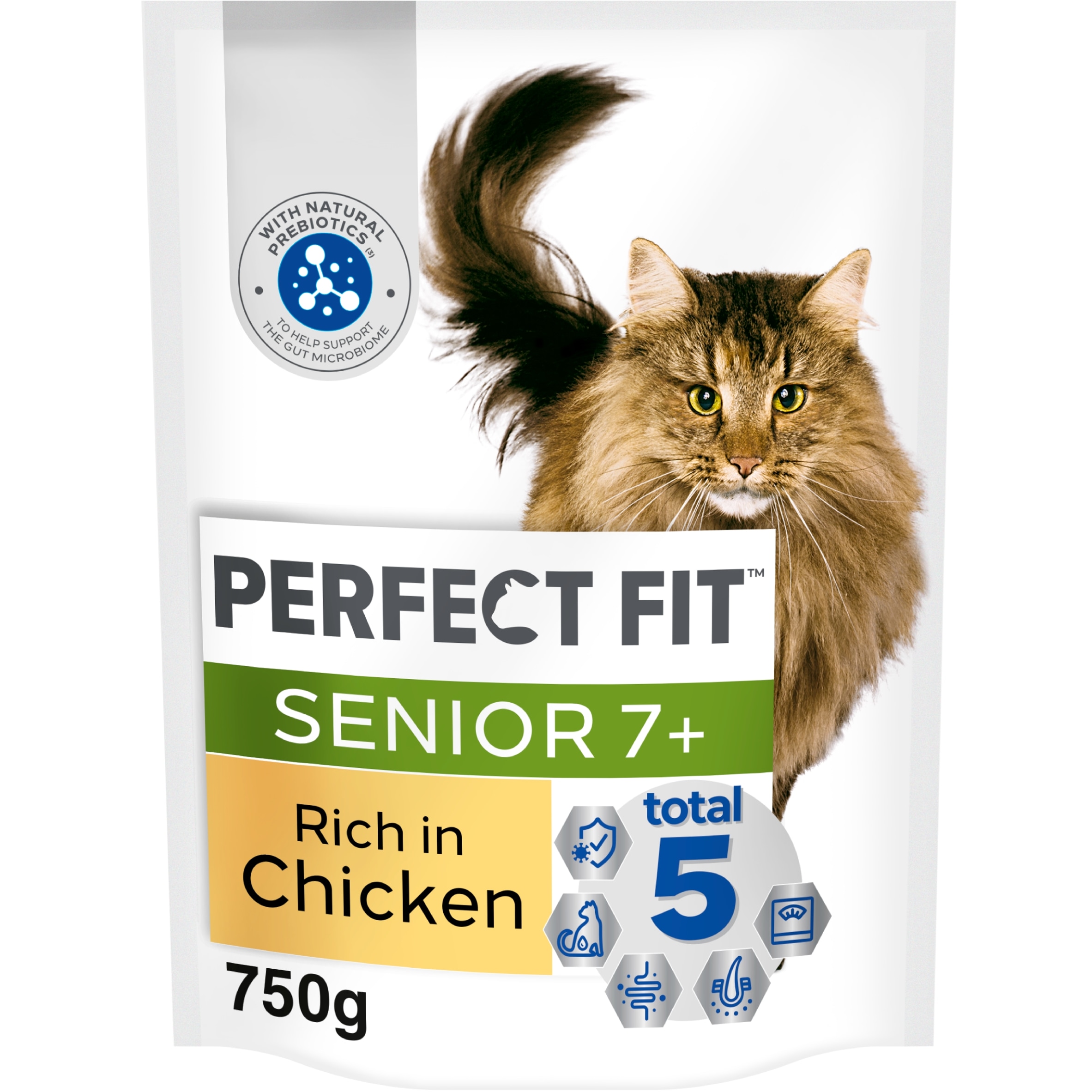 Perfect Fit Senior 7+ Dry Cat Food - Chicken 750g