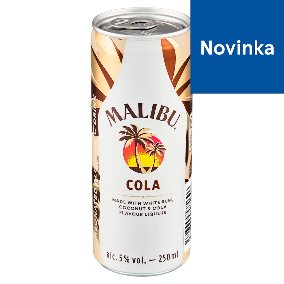 Malibu Cola miešaný alkoholický nápoj sýtený 250 ml