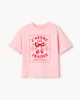 image 1 of F&F Girls Pure Cotton Strawberry Print T-Shirt in Pink