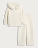 image 4 of F&F Girls Knitted Ribbed Faux Fur Hoodie and Trousers Set in Cream