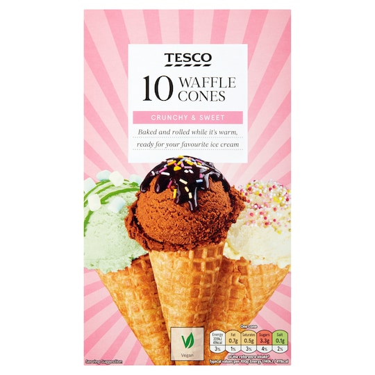 Tesco 10 Waffle Cones Tesco Groceries