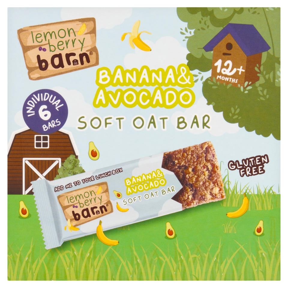 Lemon Berry Barn Banana & Avocado Soft Oat Bar 6 x 23g