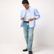 F&F Cotton Rich FREEF!T® Straight Leg Jeans in Blue