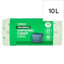 Tesco Compostable Caddy Liners 25Pk 10L