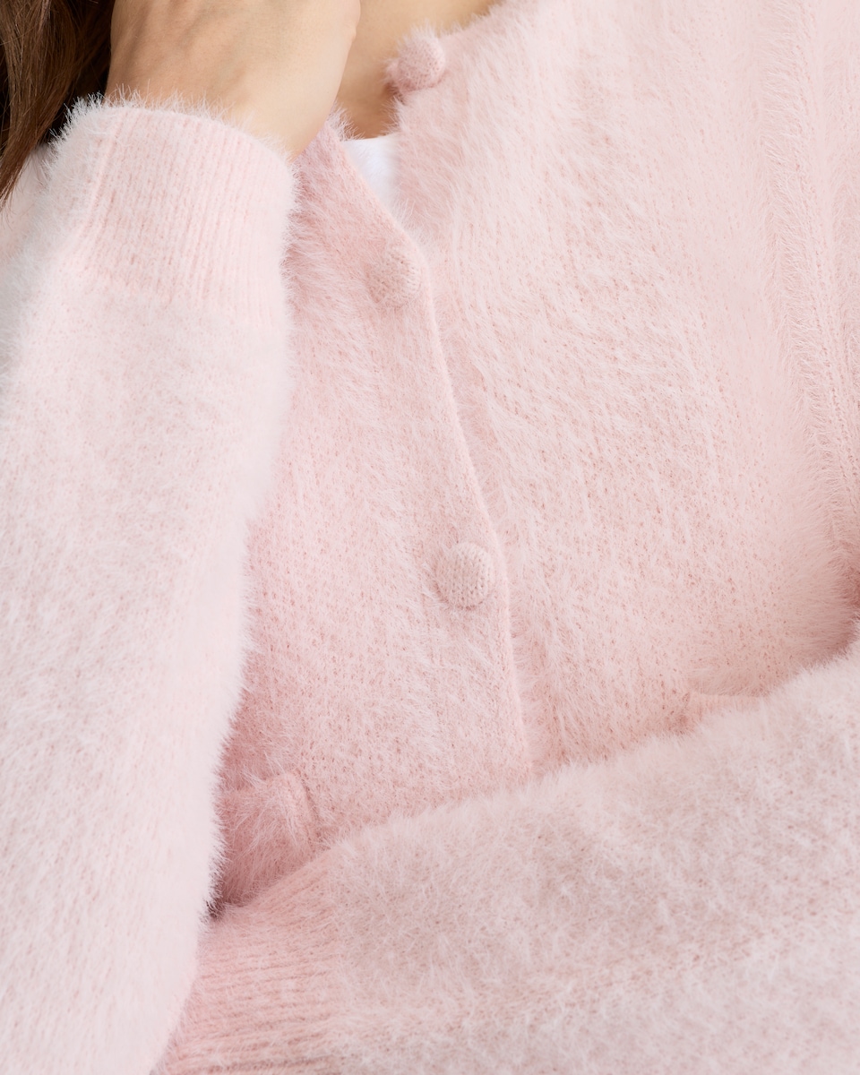 image 1 of F&F Textured Pocket Front Button Up Cardigan in Pink