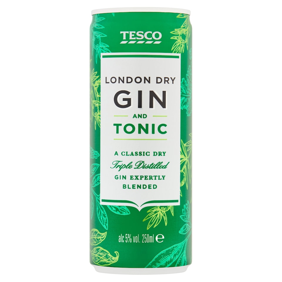 Tesco Gin & Tonic 250Ml