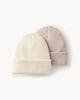 image 1 of F&F Girls 2-Pack Ribbed Beanie Hats in Multi