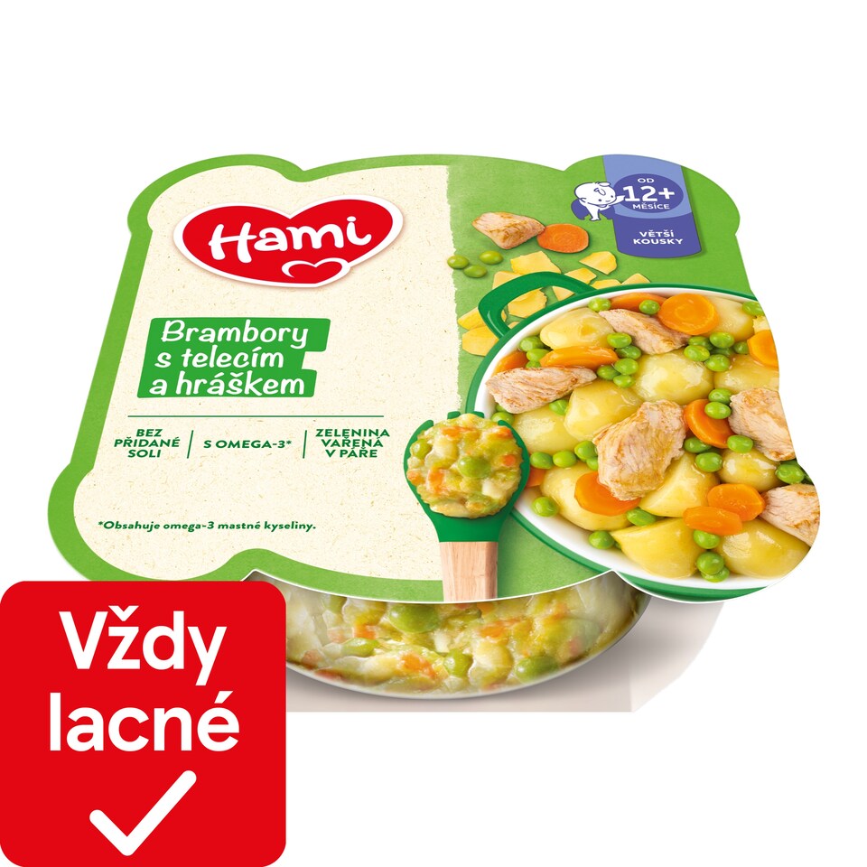 obrázok 1 z HAMI mäsovozeleninový tanierik Zemiaky s teľacím a hráškom 230g