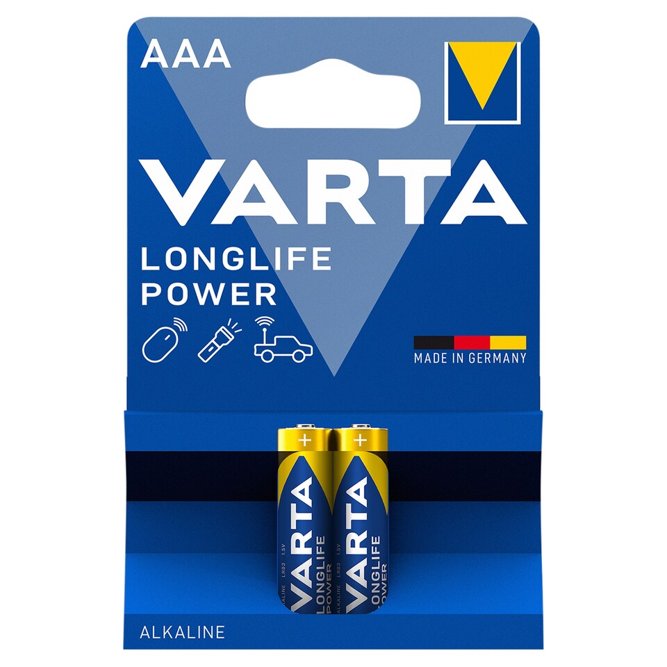 image 1 of Varta Longlife Power AAA Alkaline Batteries 2 pcs