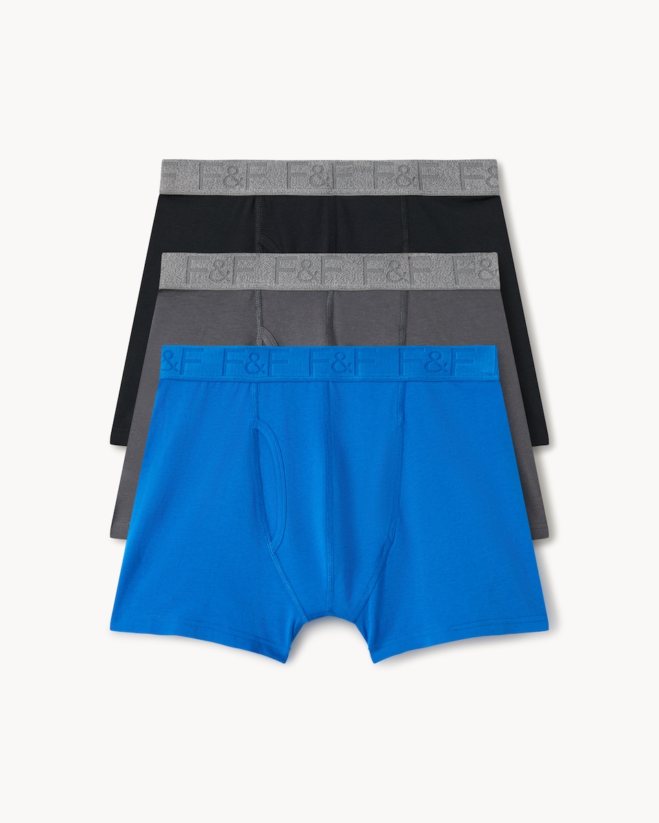 image 1 of F&F 3-Pack Cotton Rich Trunks in Grey