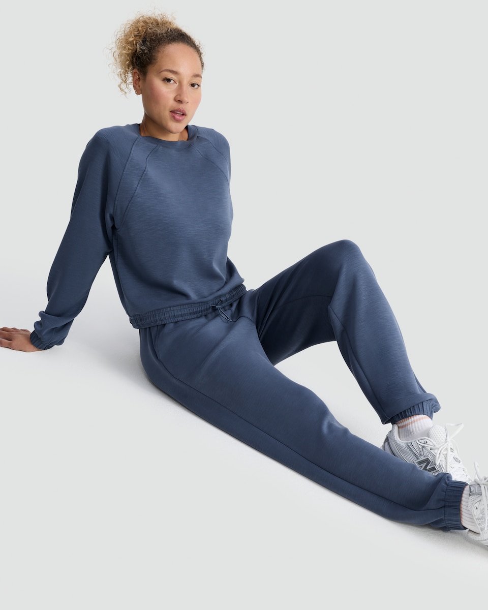 image 1 of F&F Active Cuffed Drawstring Joggers in Blue