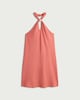 image 4 of The F&F Edit Beaded Halter Neck Mini Dress in Coral