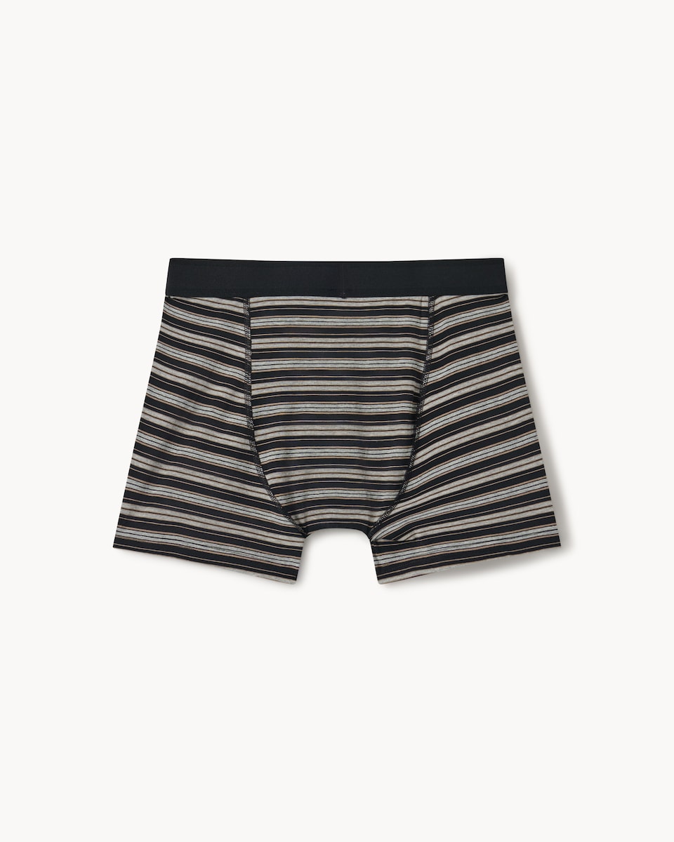 image 1 of F&F3-Pack Cotton Rich Patterned Trunks in Black