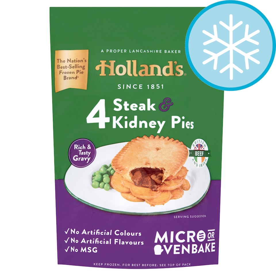 Hollands 4 Steak & Kidney Pies (L)