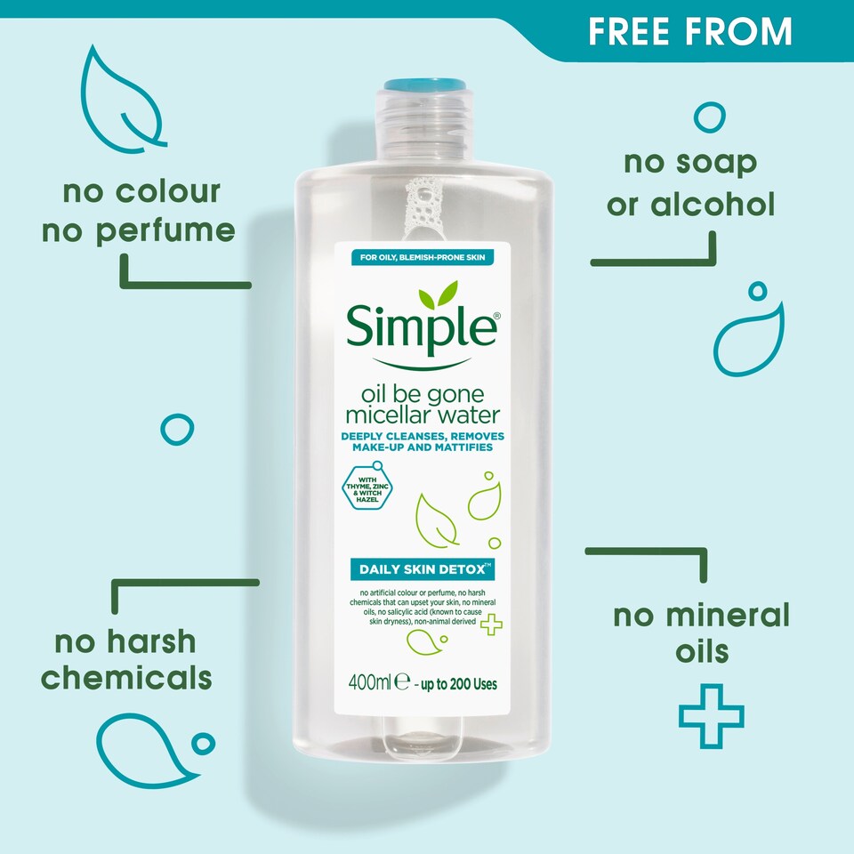 image 1 of Simple Oilbegone Micellar Water Skin Face 400 Ml