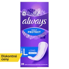 Always Daily Protect Long Uzamknutie zápachu Intímky 26 ks