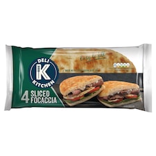 Deli Kitchen 4 Sliced Focaccia 360G
