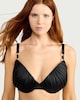 image 1 of F&F Fuller Bust Ruched Wired Padded Bikini Top in Black