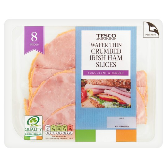 Tesco Deli Style Crumb Wafer Thin Ham 125G Tesco Groceries