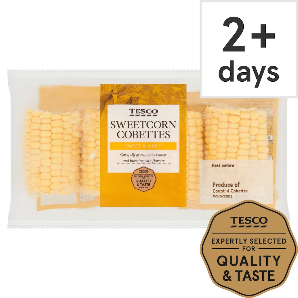 image 1 of Tesco Sweetcorn Cobettes 4 Pack