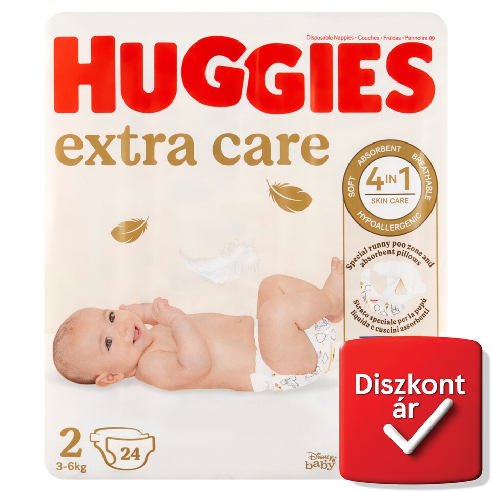 Huggies Extra Care 2, 3-6 kg, nadrágpelenka 24 db  1. kép