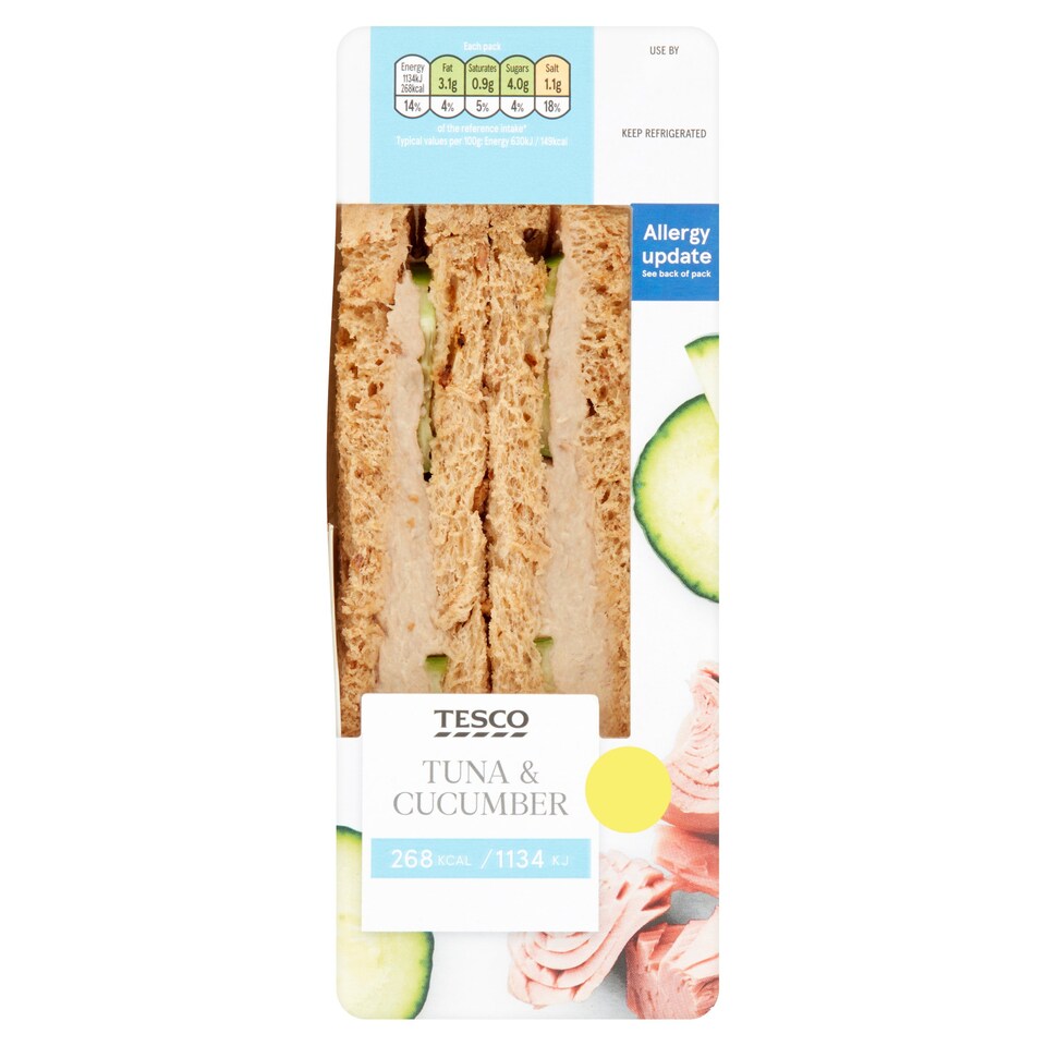 Tesco Calorie Controlled Tuna & Cucumber Sandwich Tesco Groceries
