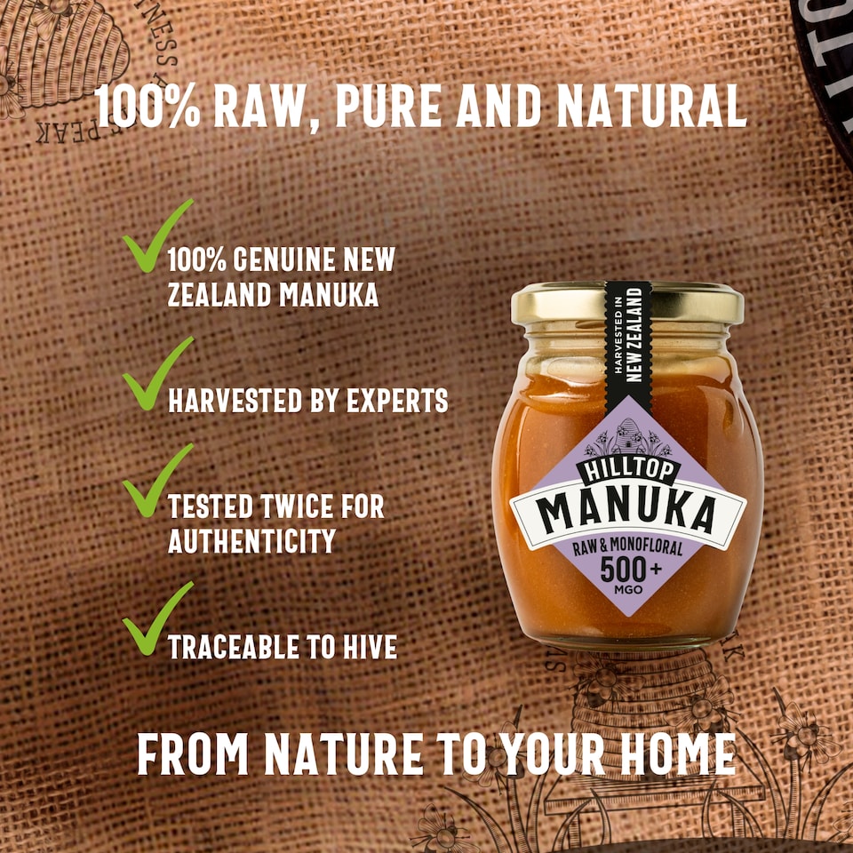 image 1 of Hilltop Premium Manuka Honey 500+ Mgo 225G