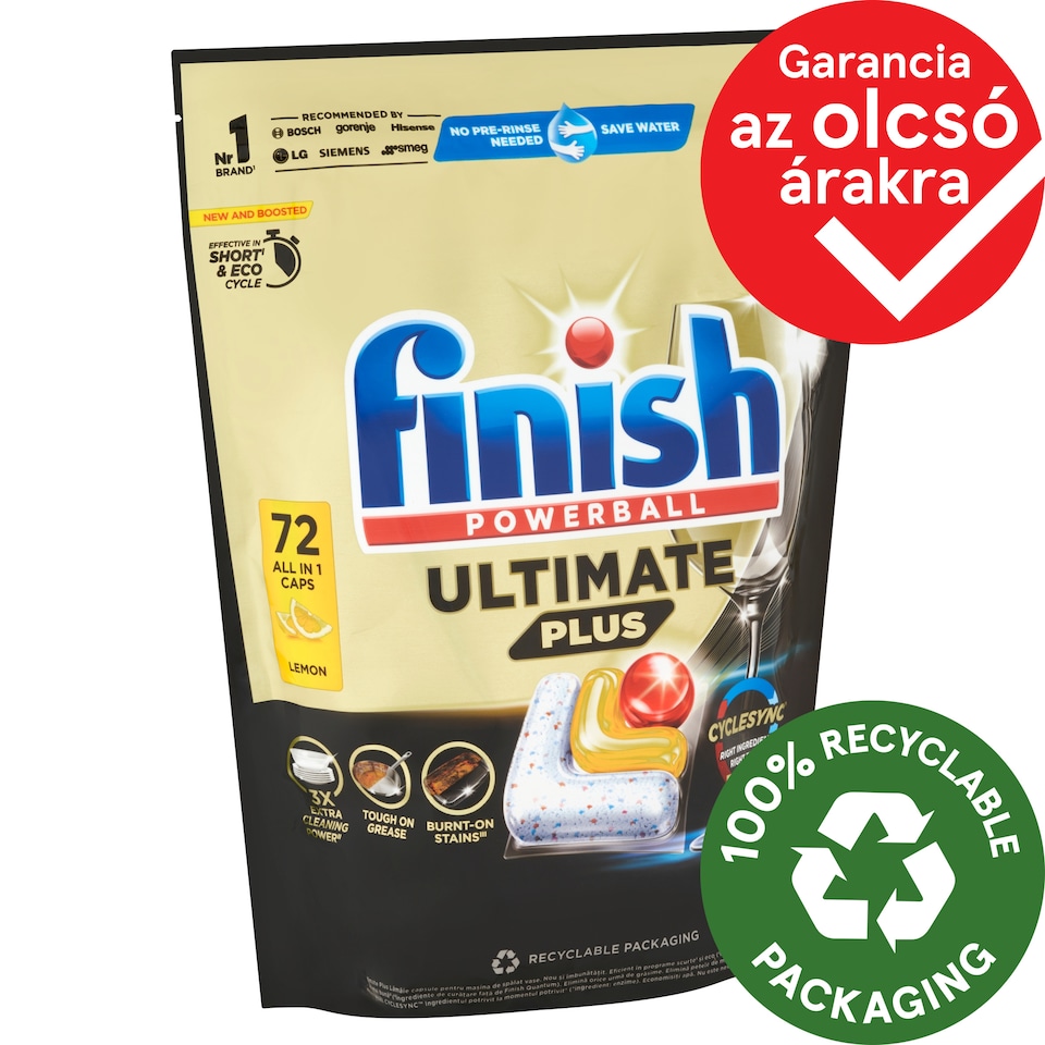 Finish Powerball Ultimate Plus All in 1 Citrom mosogatógép kapszula 72 db 878,4 g