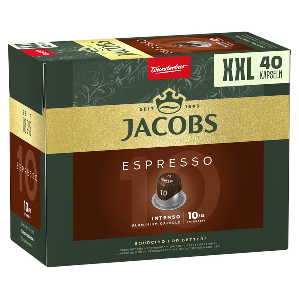 Jacobs Espresso Intenso őrölt-pörkölt kávé kapszulában 40 db 208 g