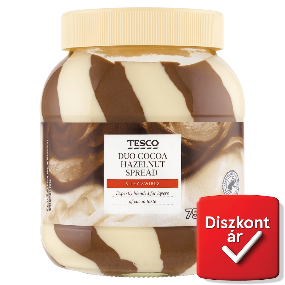 Tesco kakaós-mogyorós és tejes kenhető krém 750 g