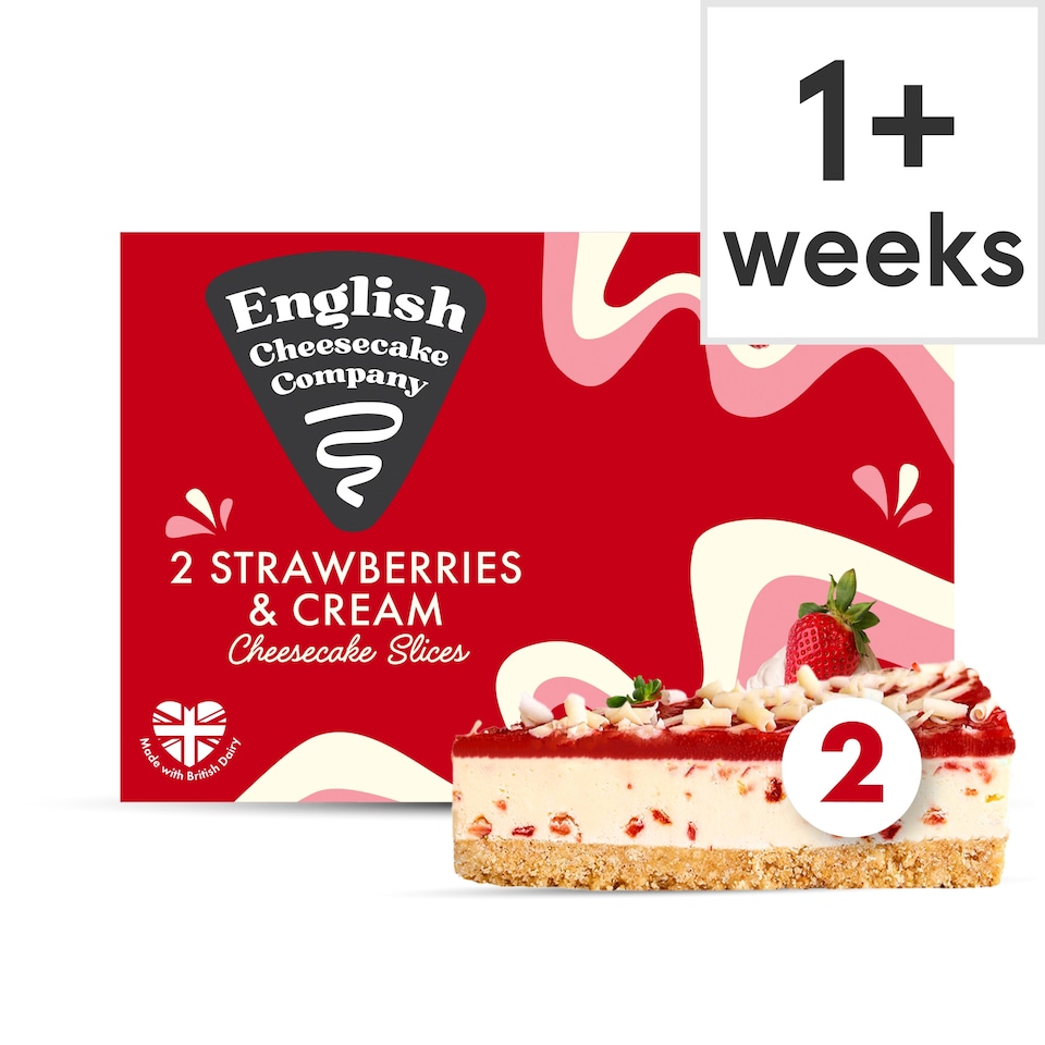 English Cheesecake Company 2 Strawberries & Cream Cheesecake Slices 180g