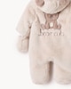 image 4 of F&F Baby Faux Fur Bear Cub Pramsuit in Med Nude