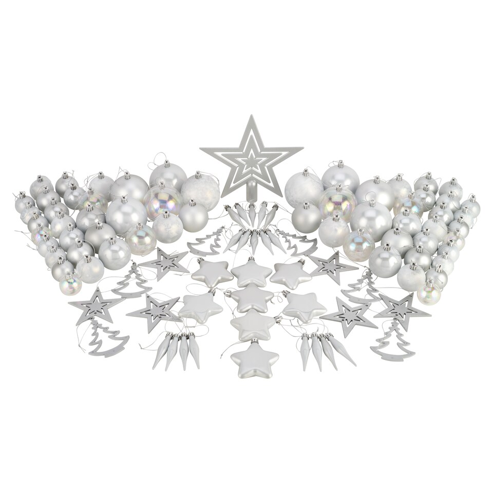 Tesco Silver Hanging Decoration 100 Pack